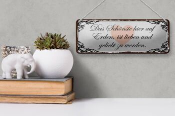 Plaque en étain disant 27x10cm La plus belle chose sur terre est la décoration d'amour 3