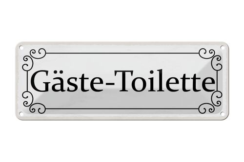 Blechschild Hinweis 27x10cm Gäste-Toilette Dekoration