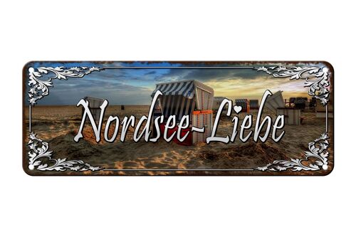 Blechschild Spruch 27x10cm Nordsee - Liebe Dekoration