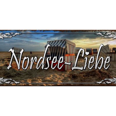 Blechschild Spruch 27x10cm Nordsee - Liebe Dekoration