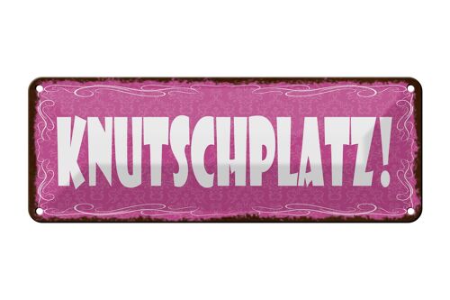 Blechschild Hinweis 27x10cm Knutschplatz Dekoration