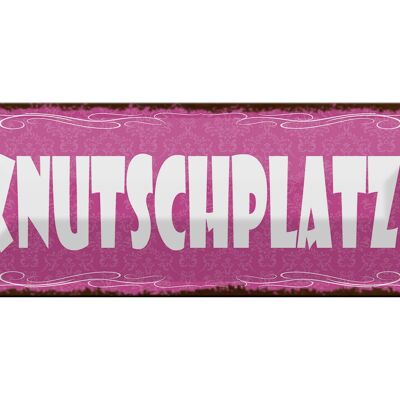 Blechschild Hinweis 27x10cm Knutschplatz Dekoration