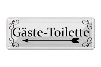 Signe en étain note 27x10cm toilettes invités décoration gauche 1