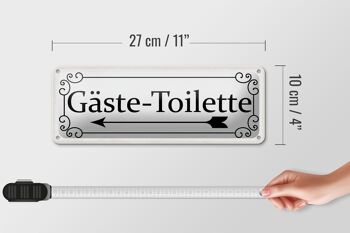 Signe en étain note 27x10cm toilettes invités décoration gauche 4