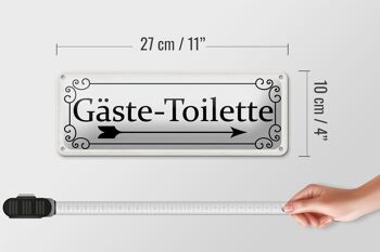 Plaque en tôle note 27x10cm, toilettes invités, décoration droite 4