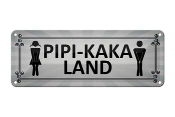 Plaque en tôle note 27x10cm décoration toilettes campagne Pipi-Kaka 1