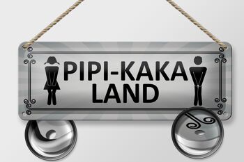 Plaque en tôle note 27x10cm décoration toilettes campagne Pipi-Kaka 2
