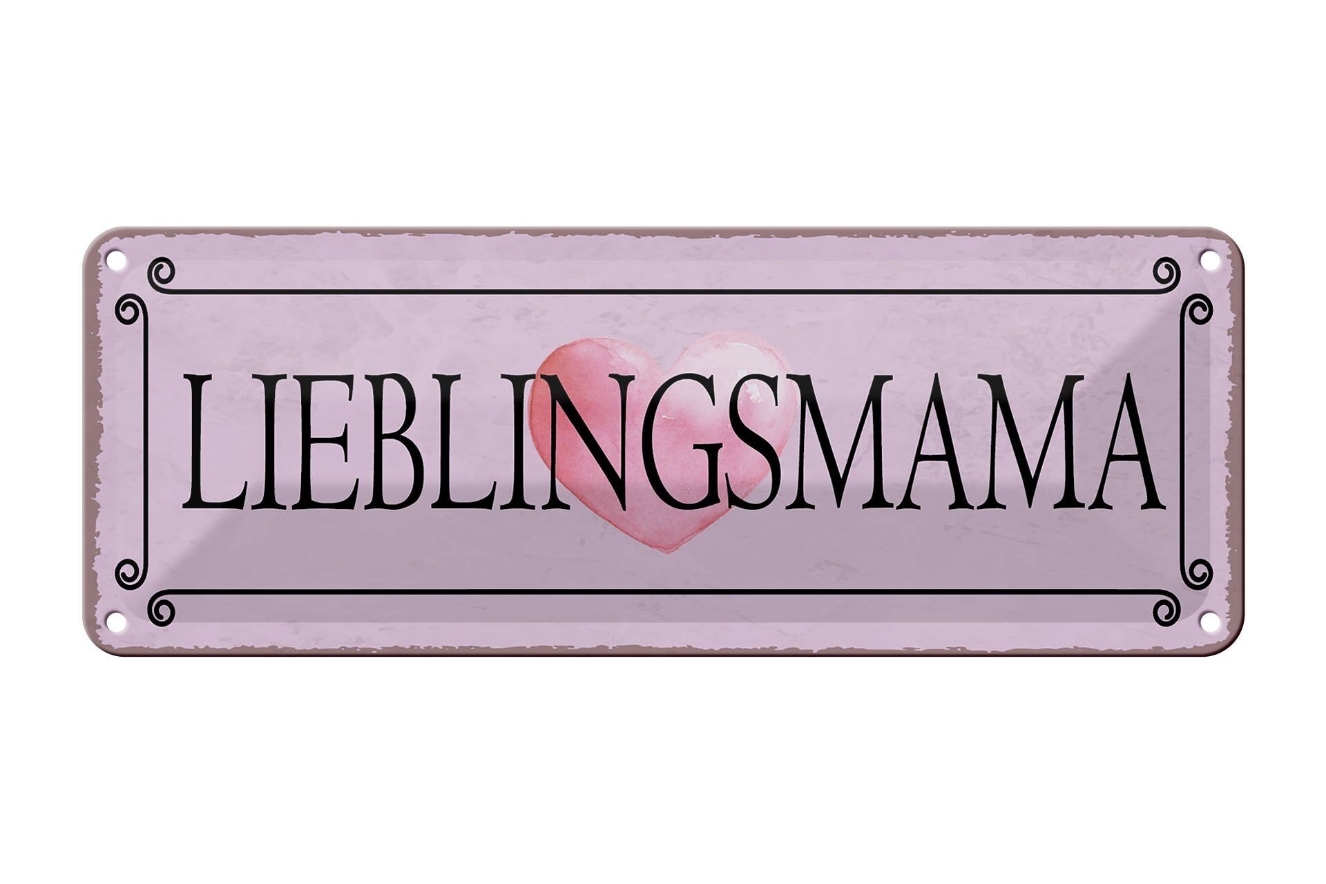 Targa in metallo con nota 27x10 cm decorazione cuore mamma preferita