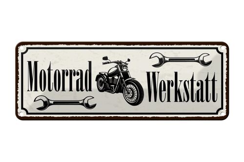 Blechschild Hinweis 27x10cm Motorrad Werkstatt Dekoration