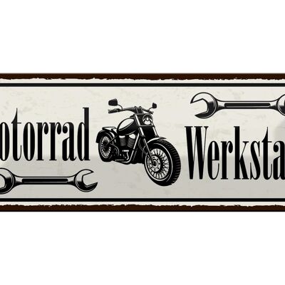 Blechschild Hinweis 27x10cm Motorrad Werkstatt Dekoration