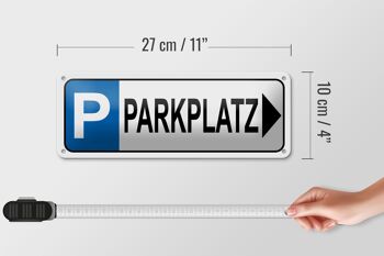 Plaque en tôle parking 27x10cm place de parking à droite décoration 4
