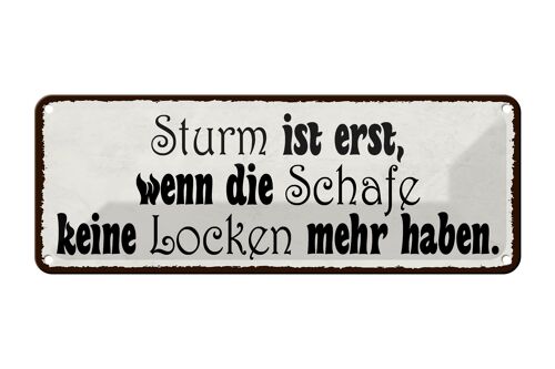 Blechschild Spruch 27x10cm Sturm ist erst wenn die Schafe Dekoration