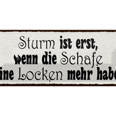 Blechschild Spruch 27x10cm Sturm ist erst wenn die Schafe Dekoration