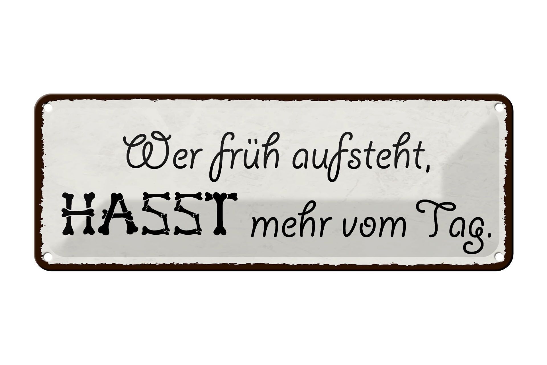 Targa in latta con scritta 27x10 cm chi si alza presto odia la decorazione di più giorni