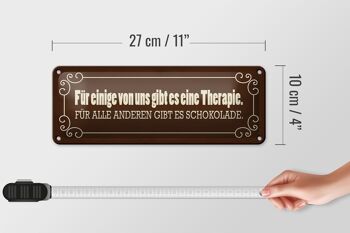 Plaque en étain indiquant une décoration de thérapie au chocolat 27x10cm 4