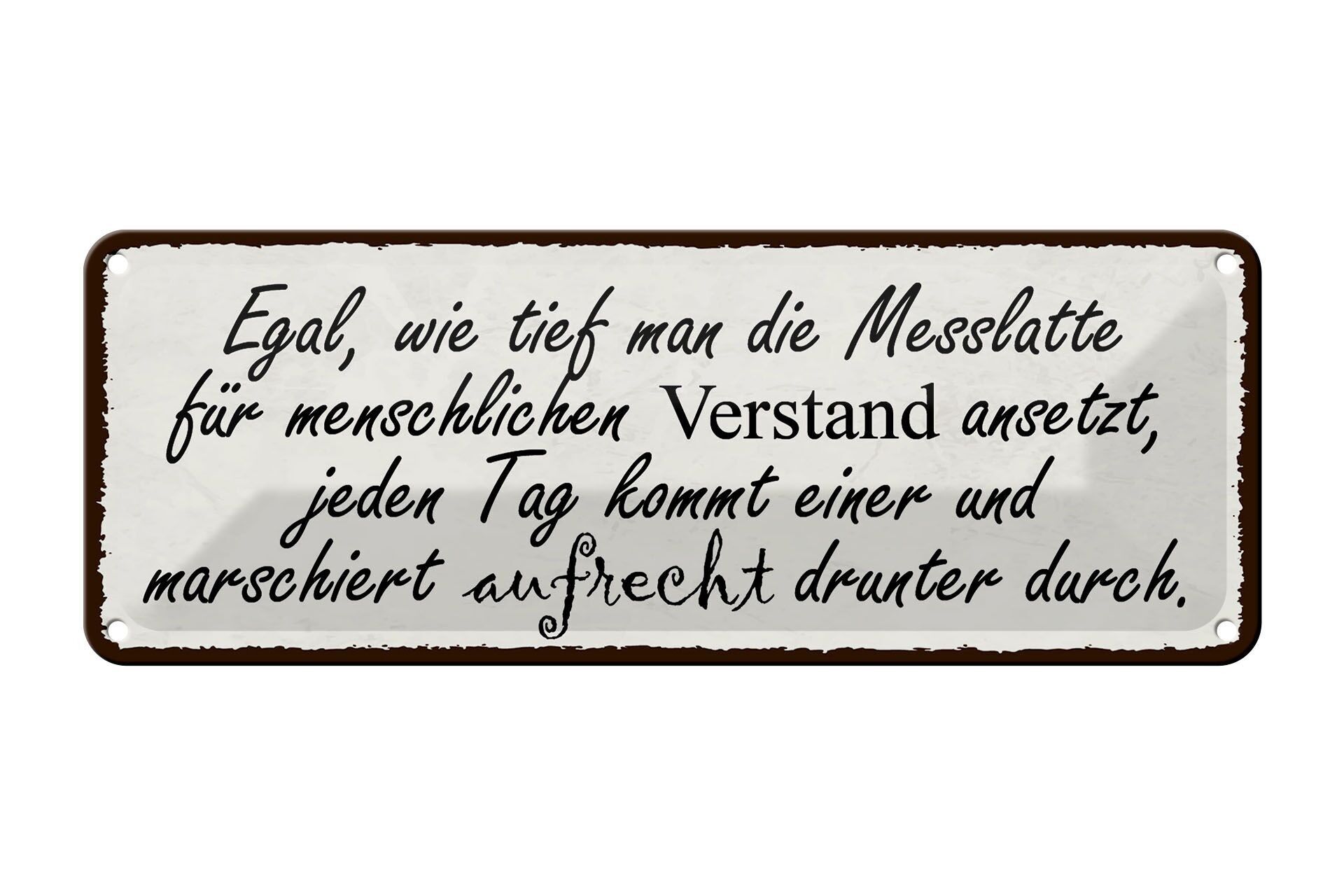 Targa in metallo con scritta 27x10 cm Non importa quanto è profonda la barra decorativa