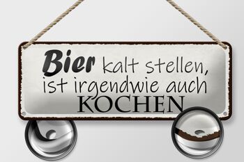 Panneau en étain disant 27x10cm gardez la bière froide également comme décoration de cuisine 2