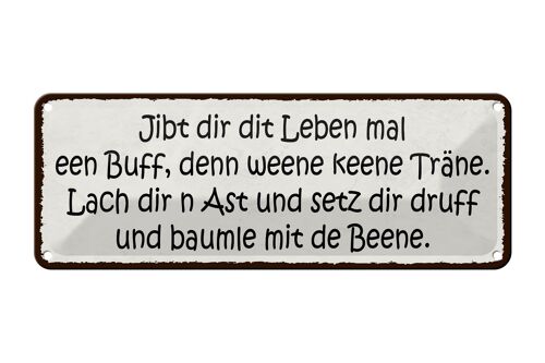 Blechschild Spruch 27x10cm jibt dir dit leben mal nen buff Dekoration