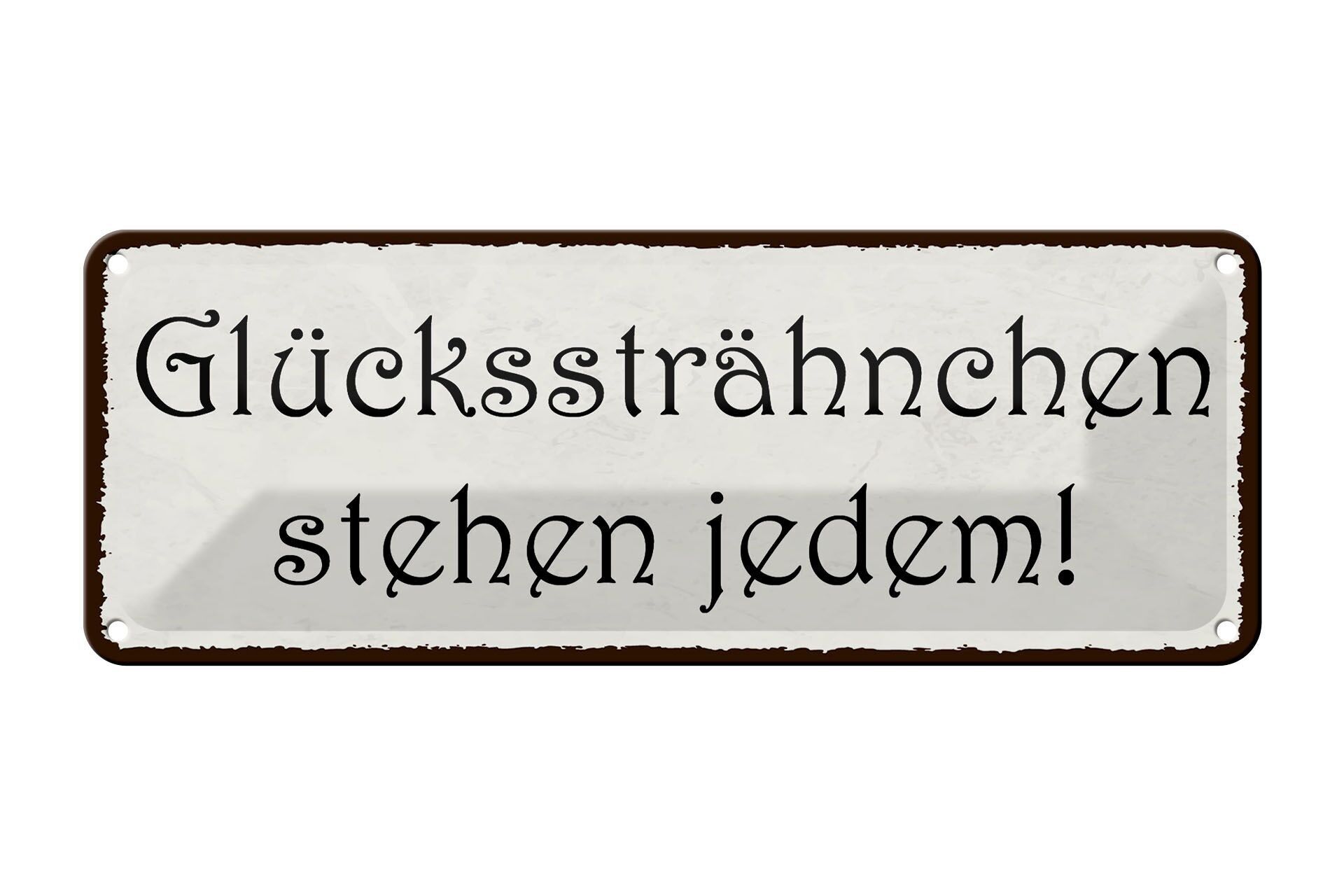 Plaque en étain indiquant 27x10 cm Les stries porte-bonheur conviennent à toutes les décorations