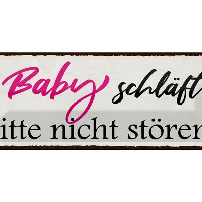 Blechschild Hinweis 27x10cm Baby schläft bitte nicht stören Dekoration