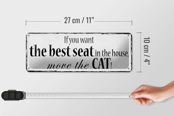 Panneau en étain indiquant 27x10cm, si vous voulez le meilleur siège, décoration de chat 4