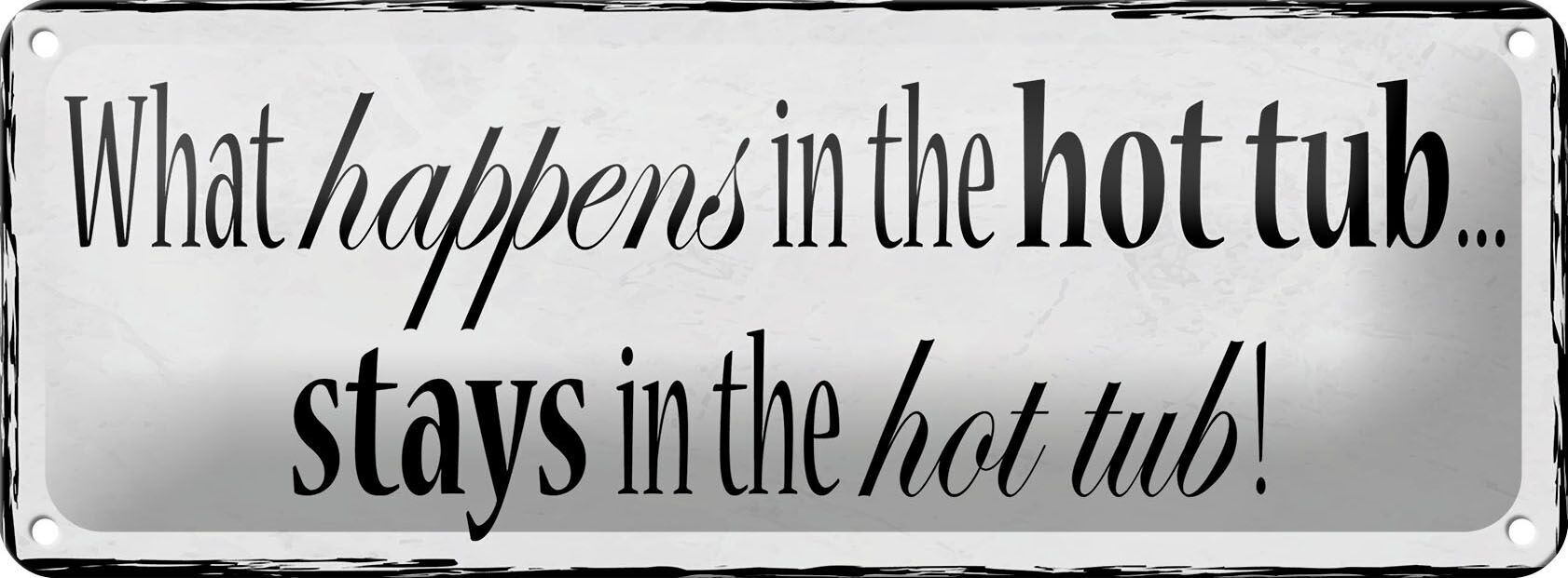 Targa in metallo con scritta "idromassaggio" 27x10 cm, cosa succede nella decorazione della vasca idromassaggio