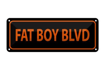 Avis de signe en étain 27x10cm, décoration du boulevard fat boy 1