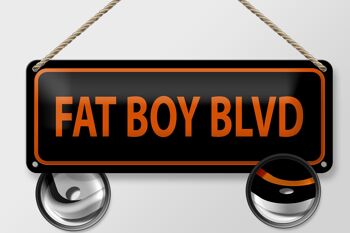 Avis de signe en étain 27x10cm, décoration du boulevard fat boy 2