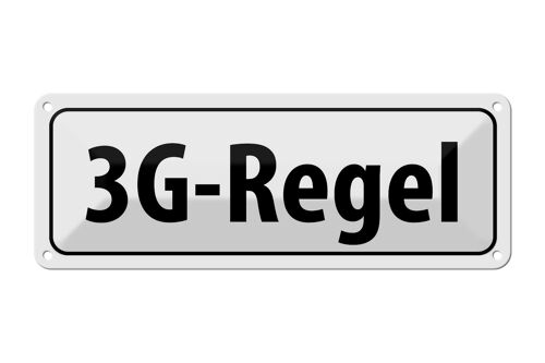 Blechschild Hinweis 27x10cm 3G-Regel Dekoration