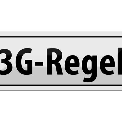 Blechschild Hinweis 27x10cm 3G-Regel Dekoration