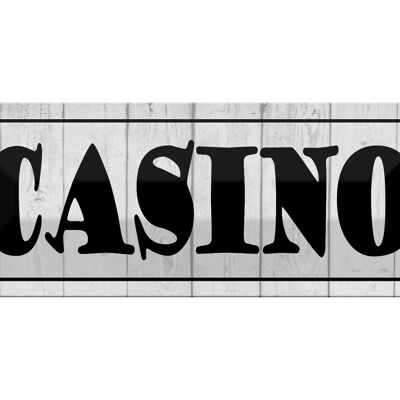Blechschild Spruch 27x10cm Casino Spiele Spielbank Dekoration
