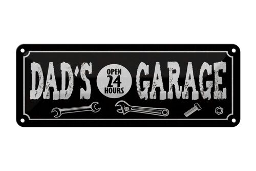 Blechschild Spruch 27x10cm Dad´s Garage open 24 Hours Dekoration