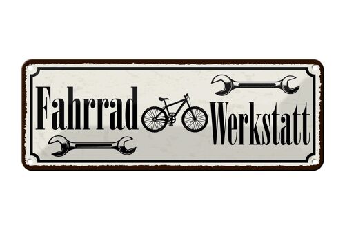 Blechschild Hinweis 27x10cm Fahrrad Wekstatt Dekoration