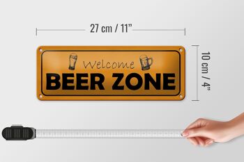 Panneau en étain disant 27x10cm, décoration de bienvenue Beer Zone 4