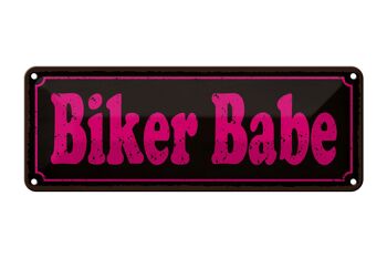 Plaque en étain disant 27x10cm, décoration Biker Babe 1
