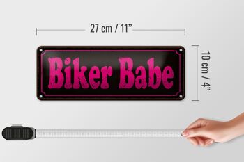 Plaque en étain disant 27x10cm, décoration Biker Babe 4
