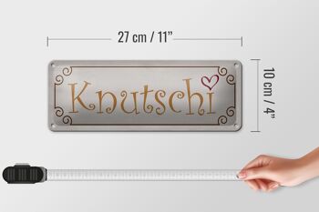 Plaque en tôle disant 27x10cm Décoration coeur Knutschi 4