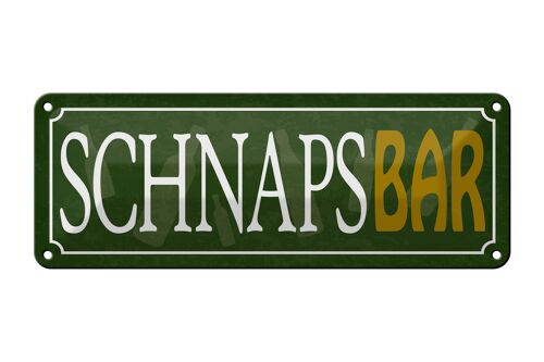 Blechschild Spruch 27x10cm Schnapsbar Kneipe Bar grünes Schild