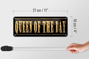 Panneau en étain disant 27x10cm, décoration Queen of the Day Queen 4