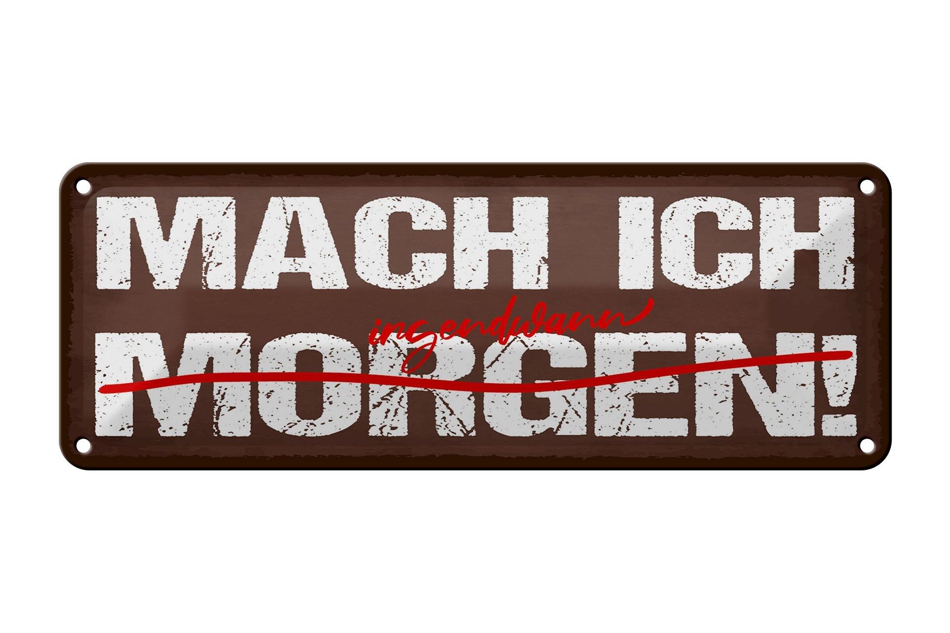 Targa in metallo con scritta 27x10 cm La cancellerò domani ad un certo punto