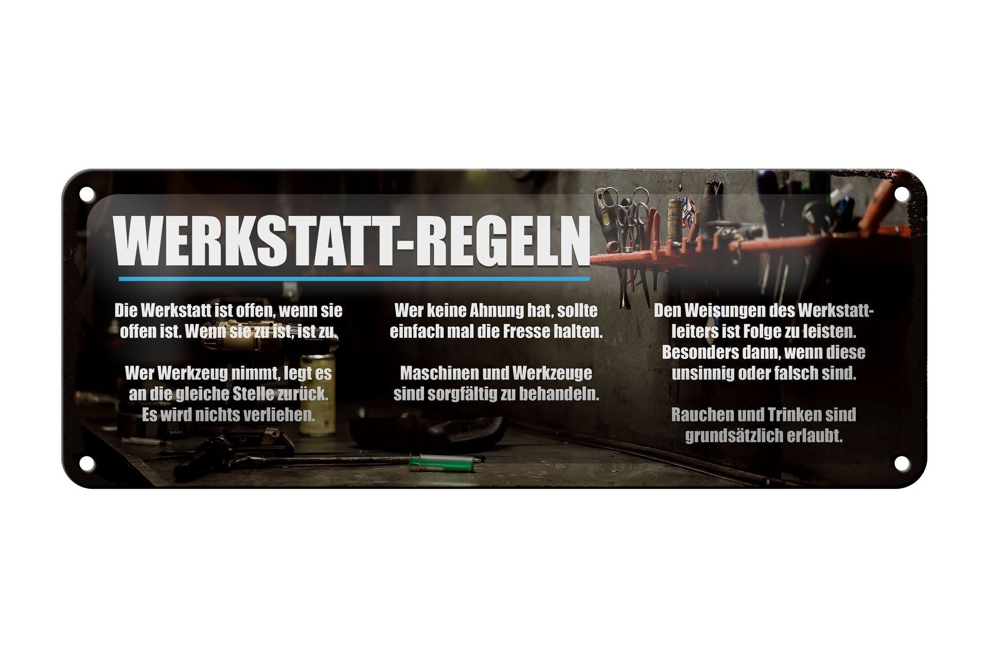 Targa in latta con scritta "regole del laboratorio" 27x10 cm aperte quando aperte