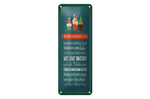 Blechschild Spruch 10x27 cm Weihnachtsregeln Dekoration