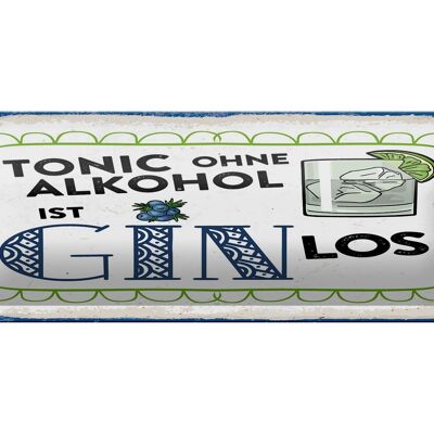 Cartel de chapa 27x10 cm Tonic sin decoración Gin going