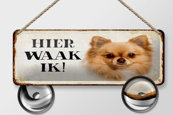 Plaque en tôle avec inscription « Dutch Here Waak ik Chihuahua » 27 x 10 cm 2