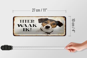 Panneau en étain disant 27x10 cm Dutch Here Waak ik Jack Russell Terrier 4