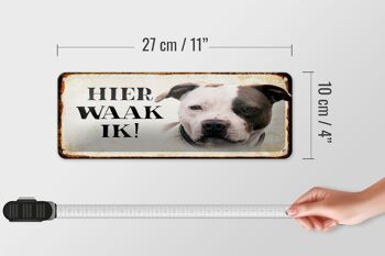 Plaque en tôle avec inscription « Dutch Here Waak ik American Pitbull Terrier » 27 x 10 cm 4