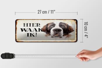 Plaque en tôle avec inscription « Dutch Here Waak ik St. Bernard » 27 x 10 cm. 4