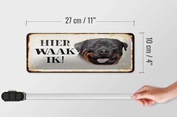 Plaque en tôle avec inscription « Dutch Here Waak ik Rottweiler » 27 x 10 cm. 4