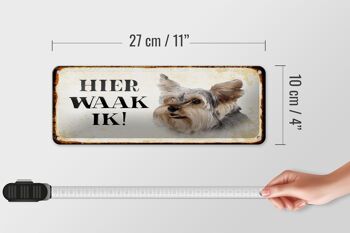 Panneau en étain disant 27x10 cm Dutch Here Waak ik Yorkshire Terrier décoration de chien 4