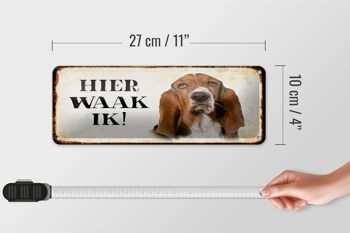 Panneau en étain disant 27x10 cm Dutch Here Waak ik Bassett décoration de chien 4